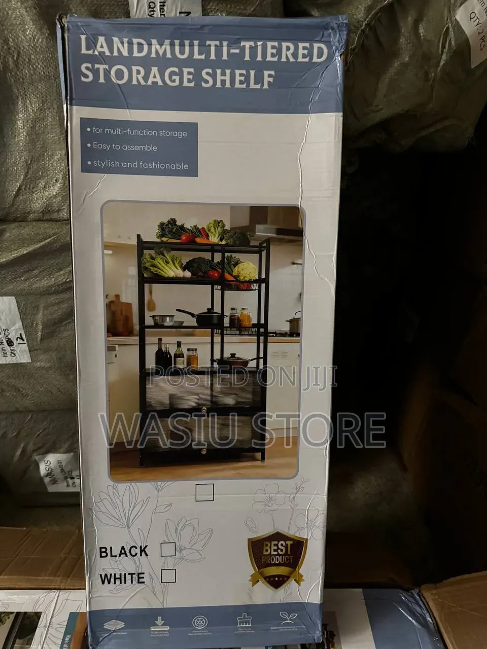 Multi-Purpose Storage Rack With Wire Baskets
