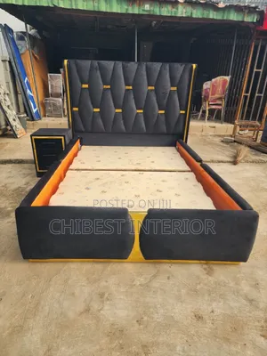 Queen Size Upholstery Padded Bed.