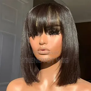 Short Bob Human Hair Wig With Bangs