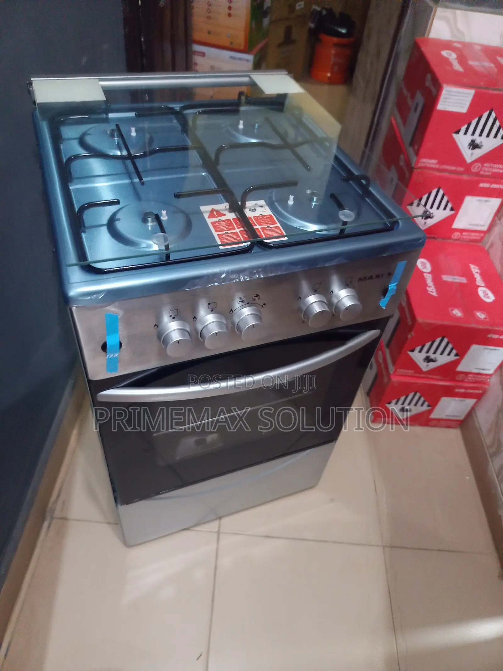 High-Efficiency Auto-Ignition 50x50 Inox Gas Range