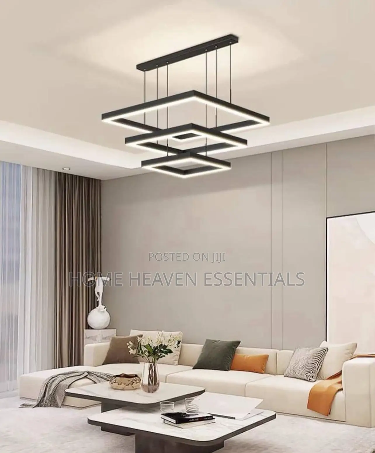 Modern Square LED Pendant Living Room Chandelier