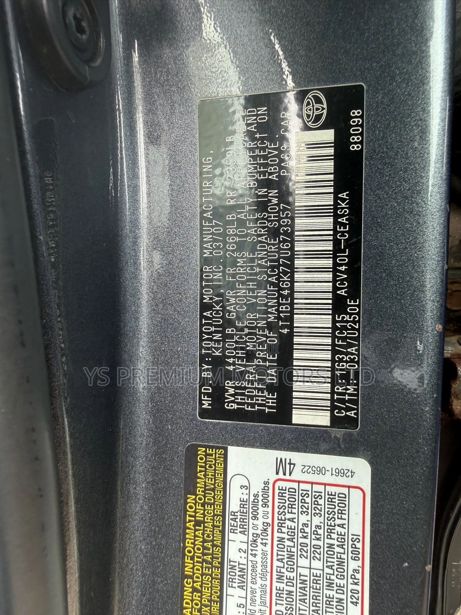 Toyota Camry 2007 Gray