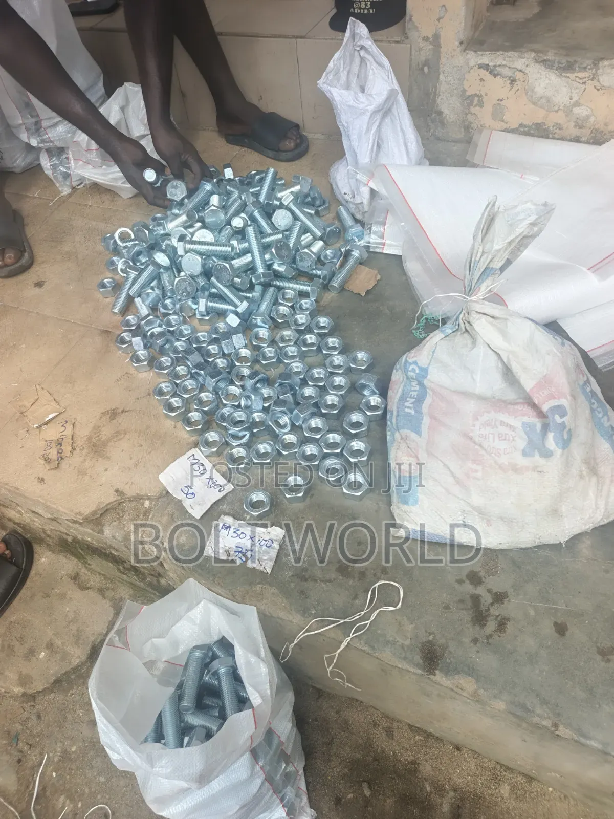 30mmx100 Galvanized Bolt and Nut 8.8