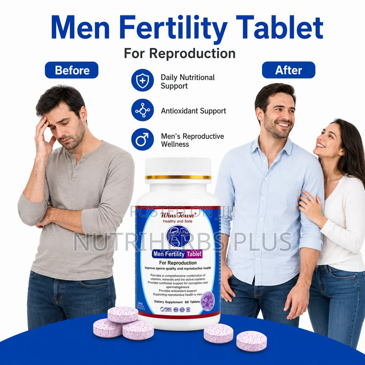 Men Fertility Tablet for Reproduction (Improves Sperm Quality)