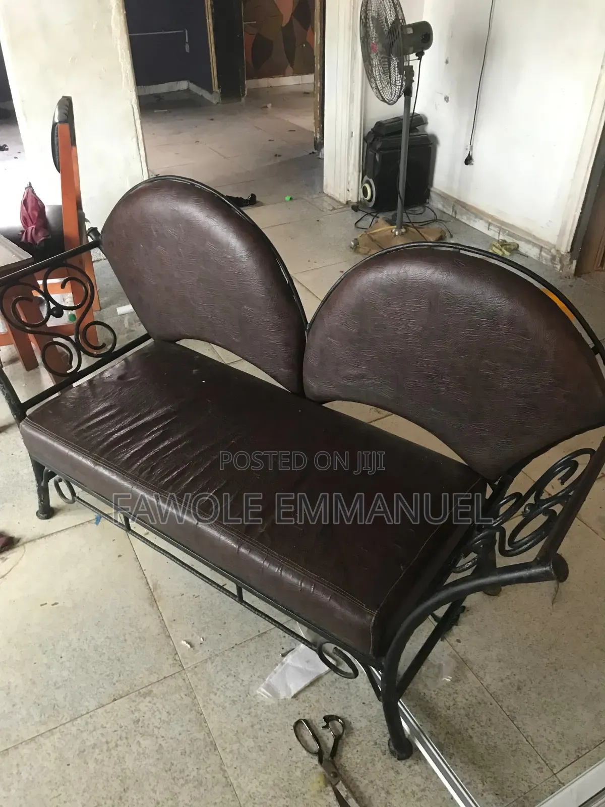 Iron and Leather Chair