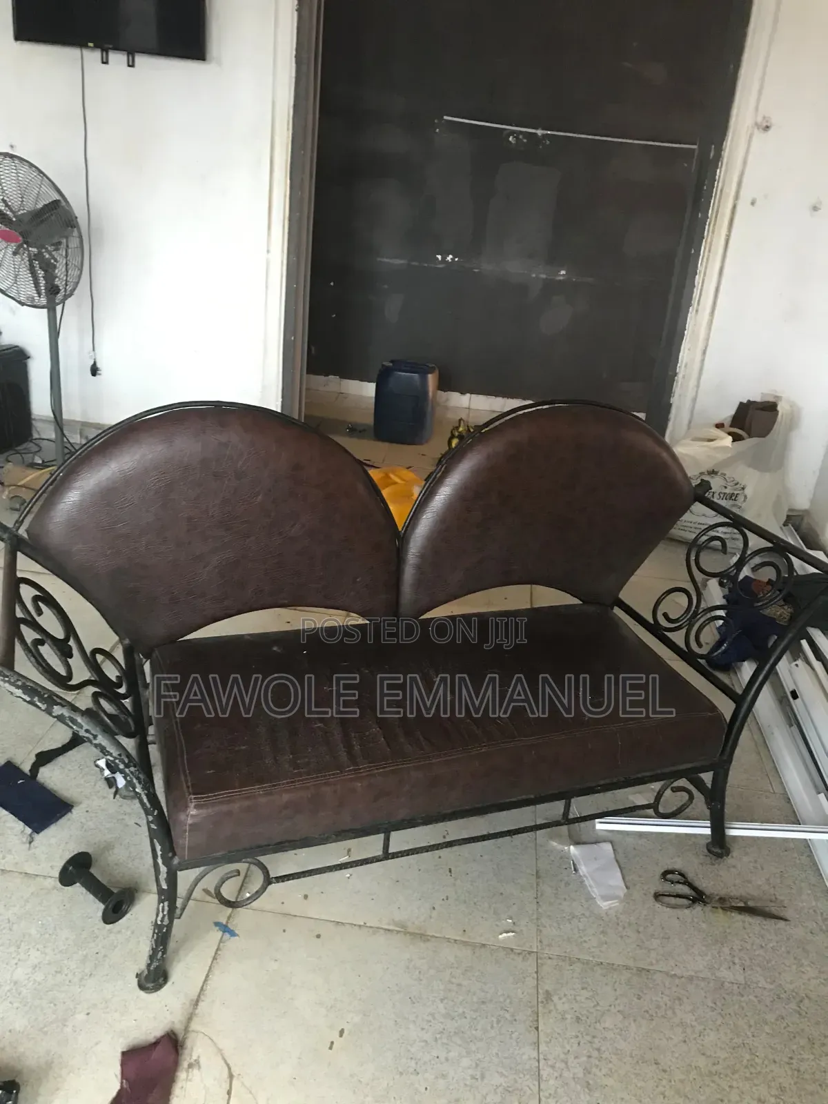 Iron and Leather Chair