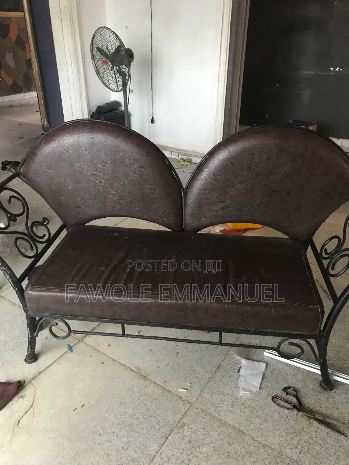 Iron and Leather Chair
