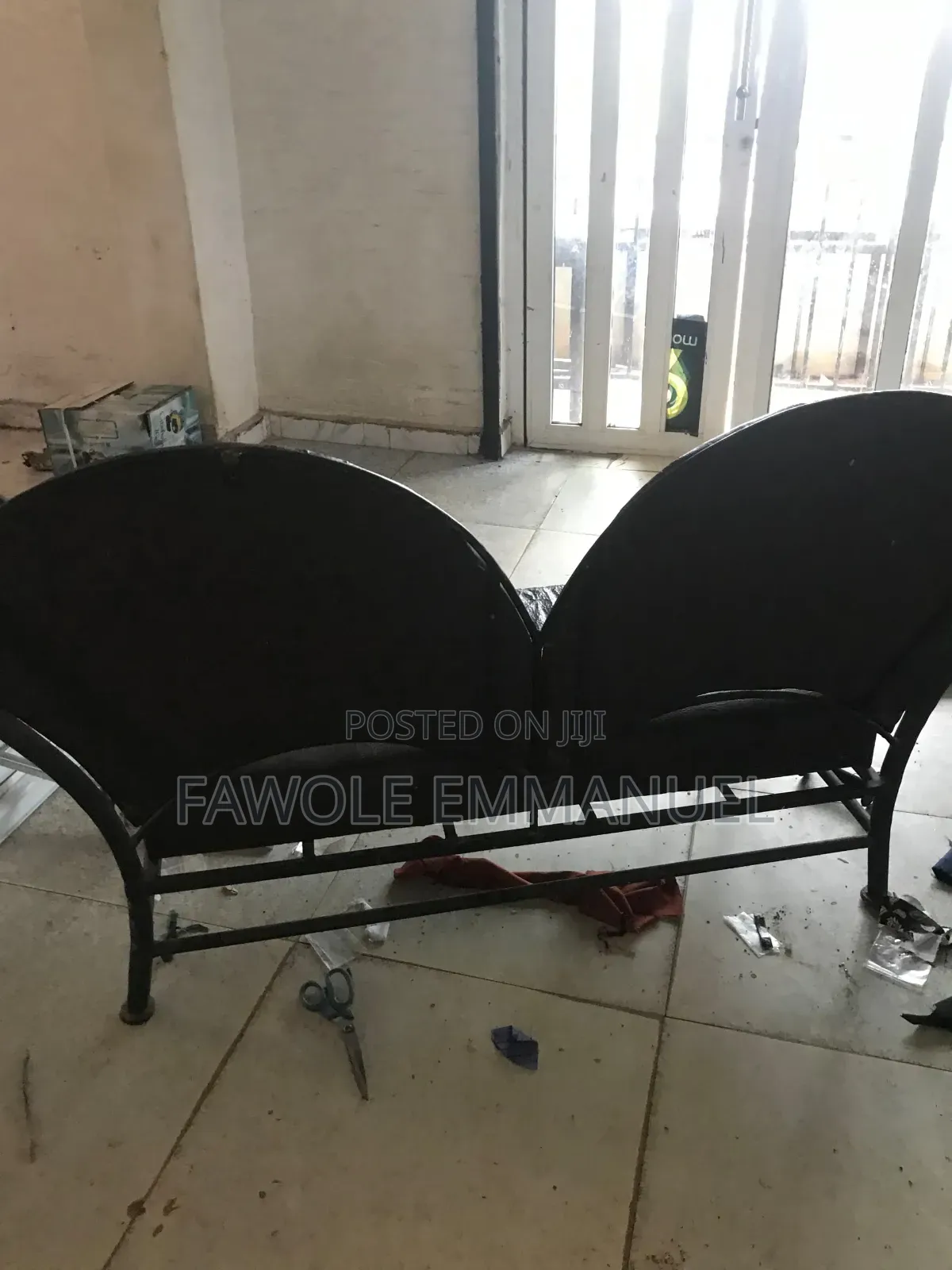 Iron and Leather Chair