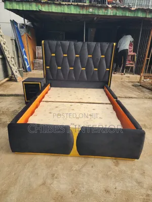 Queen Size Padded Bed Stand With Side Drawer