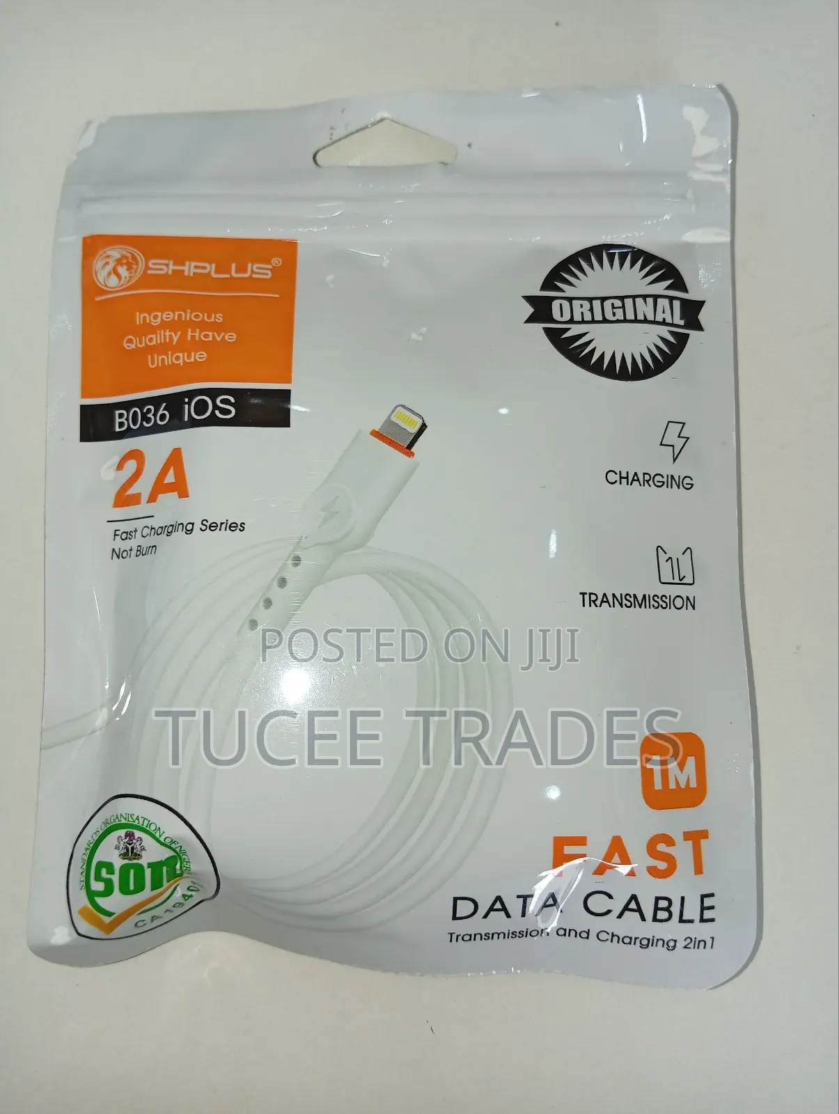 SHPLUS Fast Charging Ios White USB Cable