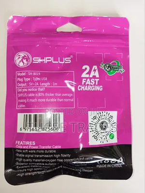 SHPLUS Fast Charging Black Type C USB Cable
