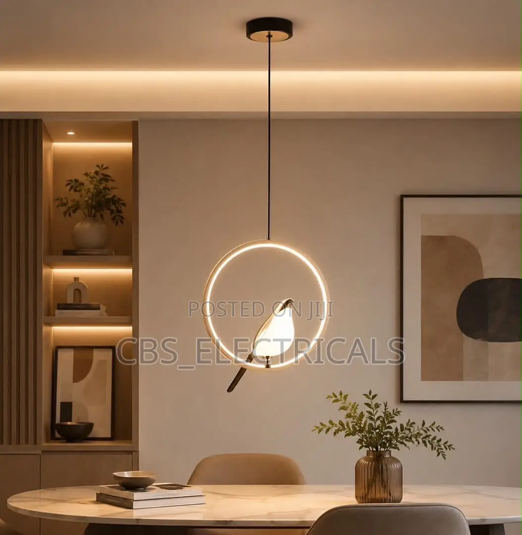Modern Artistic Bird Halo Ring LED Pendant
