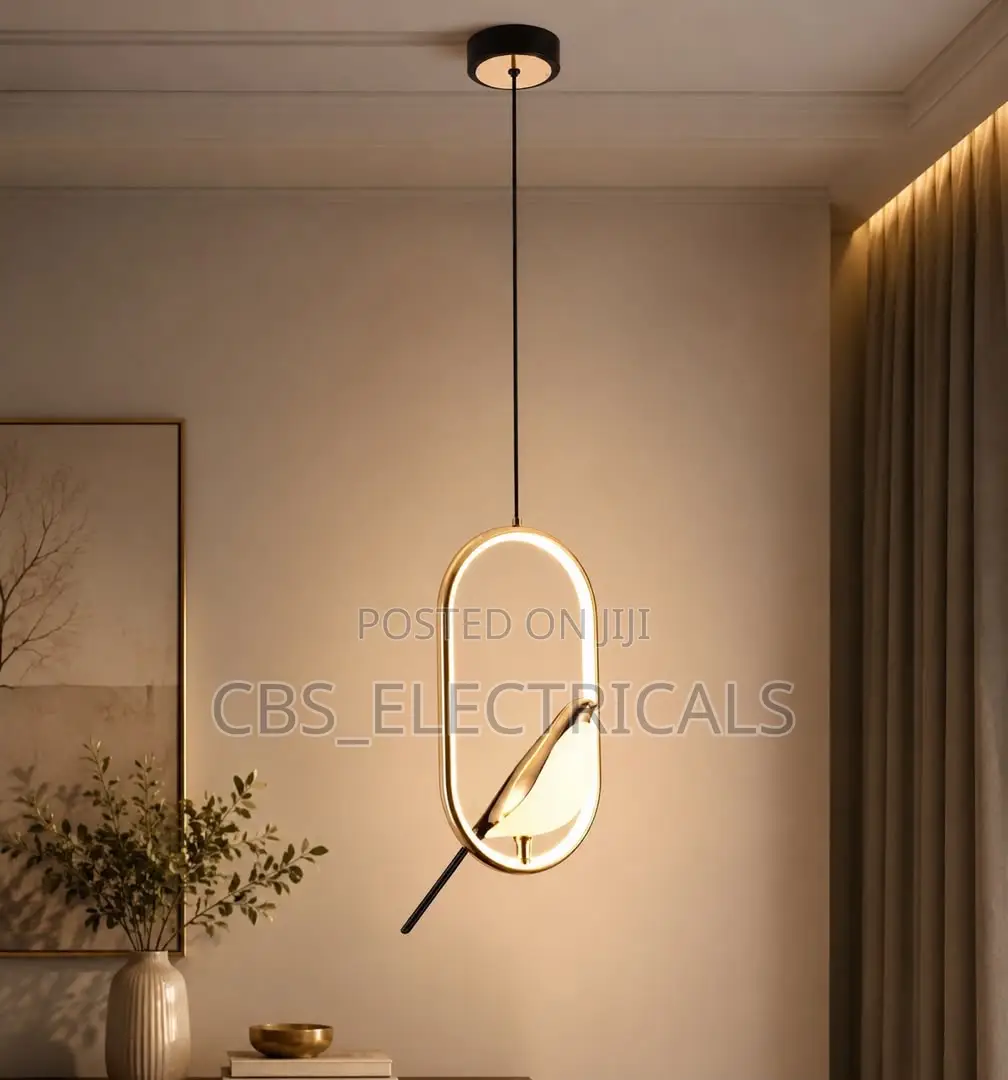 Modern Artistic Bird Halo Ring LED Pendant