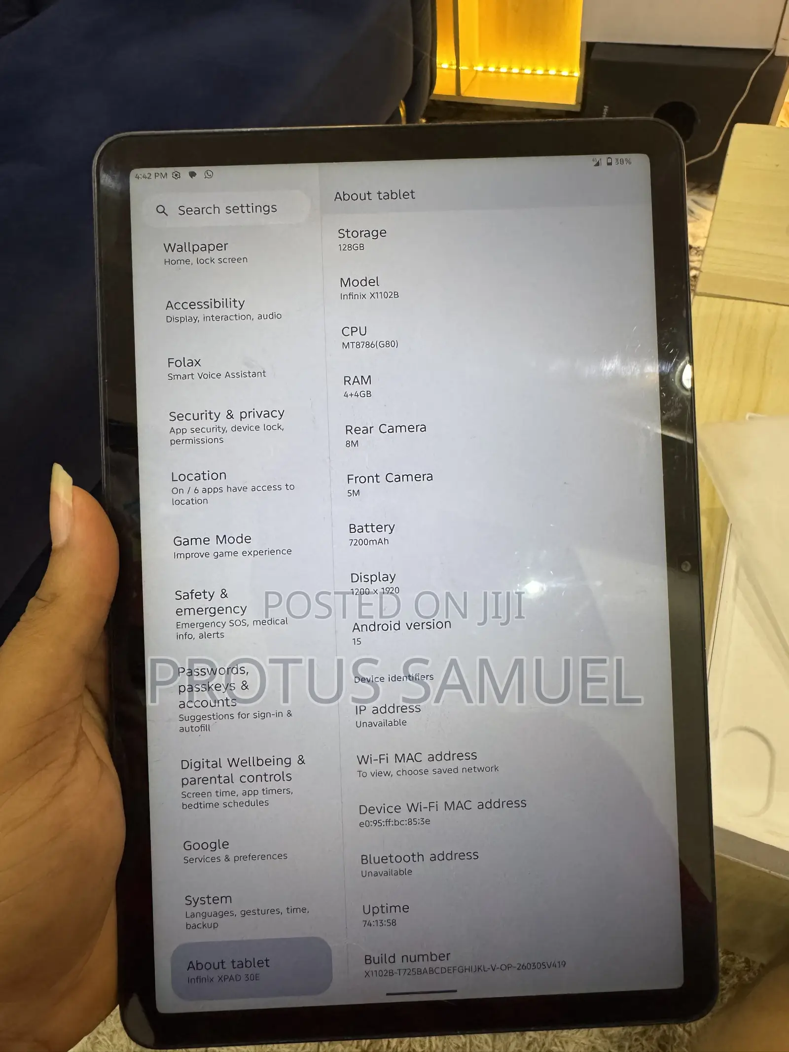 Infinix Xpad 30 Pro 8 GB Gray