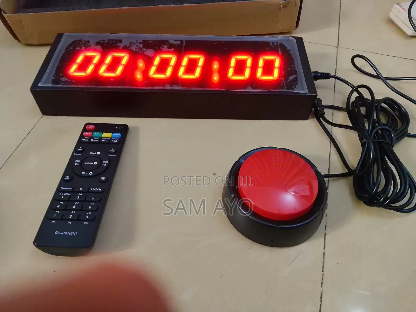 6 Digits Electronic Digital Clock and Timer With Wired Push Button