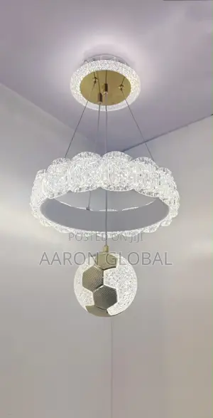 Luxury Crystal Ring LED Chandelier With Hanging Globe