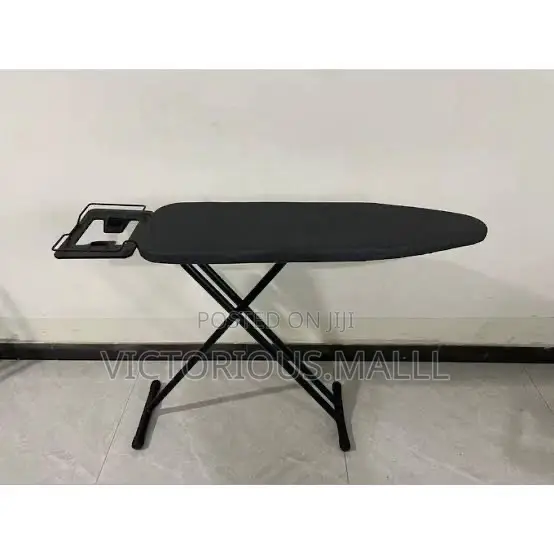 43cmFoldable, Adjustable Heavy-Duty Black Ironing Board With Iron Rest