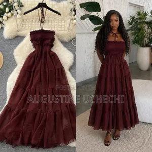 Luxury Boho Smocked Maxi Dress, Elegant Flowy Summer Gown