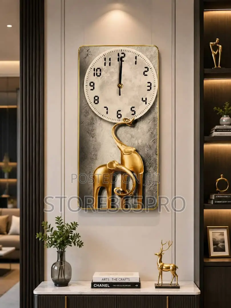 Crystal Porcelain Clock With Decorative Wall Art