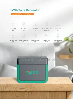 MECO 1kWh Pro Portable Solar Generator With a 500W Power Output.