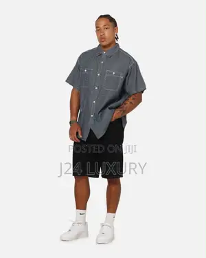 S Double Union Work Button Up Shirt Stripe