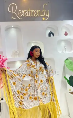 Flowered Fringe Bubu Gown