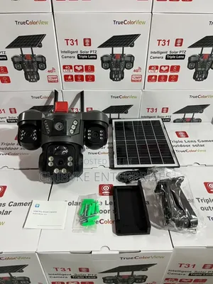 V380pro Intelligent 3 Screen Solar PTZ Camera With Auto Tracking