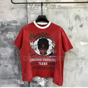Distressed Vintage Graphic Cropped Oversized T-Shirt With a Streetwear