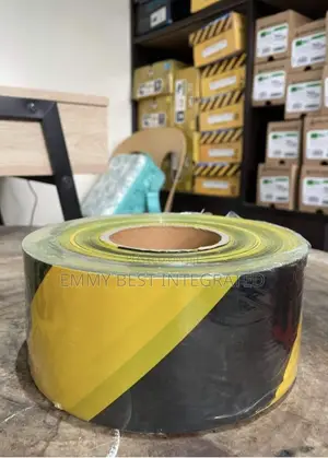 Yellow and Black Hazard Barrier Tape