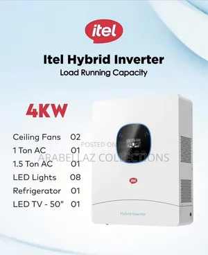 Itel 4KW Hybrid Inverter (Model IPV-4K24UPro) Featuring a 24V System.