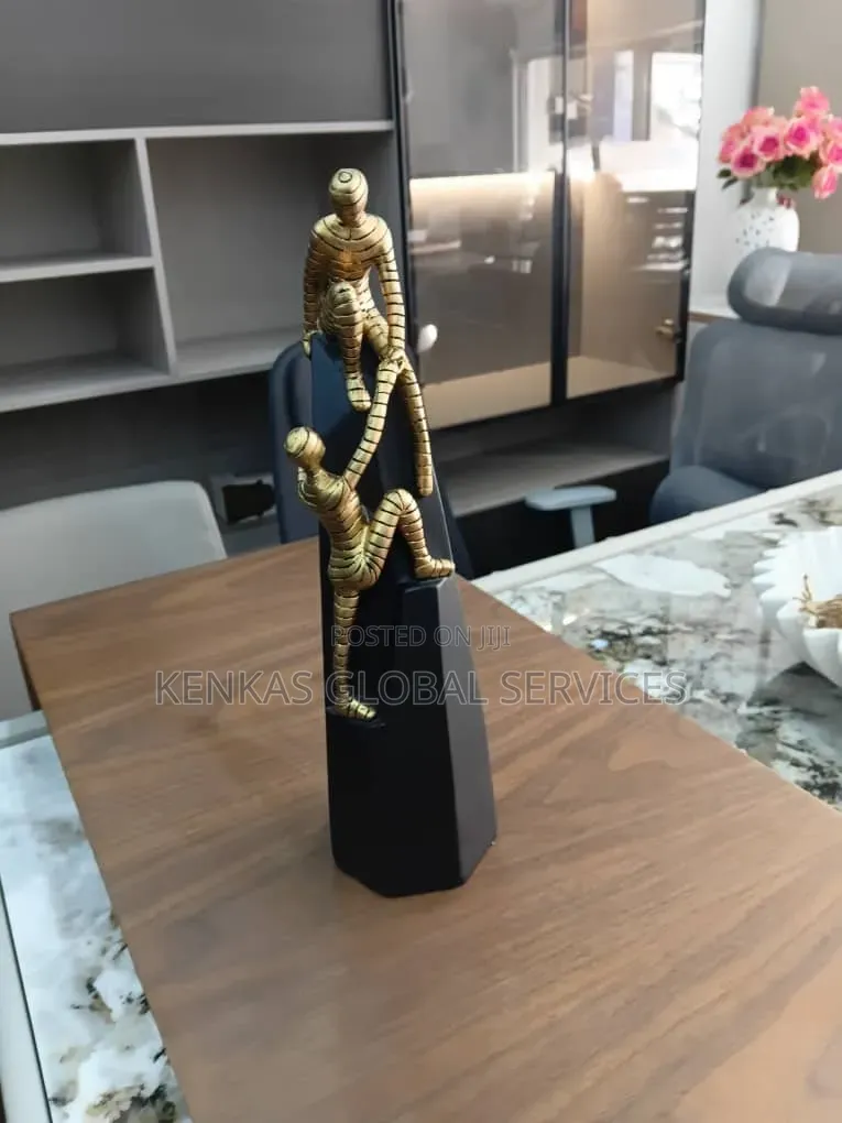 Modern Abstract Couple Climbing Sculpture
