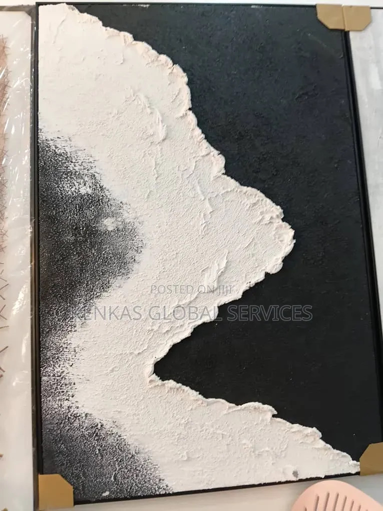 Black White Textured Abstract Wall Art