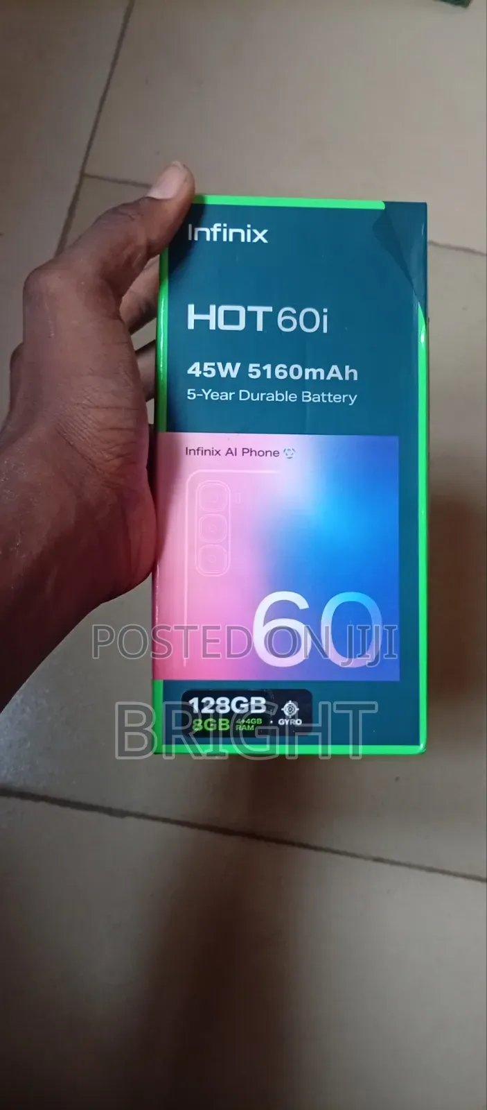 New Infinix Hot 60i 128 GB Black