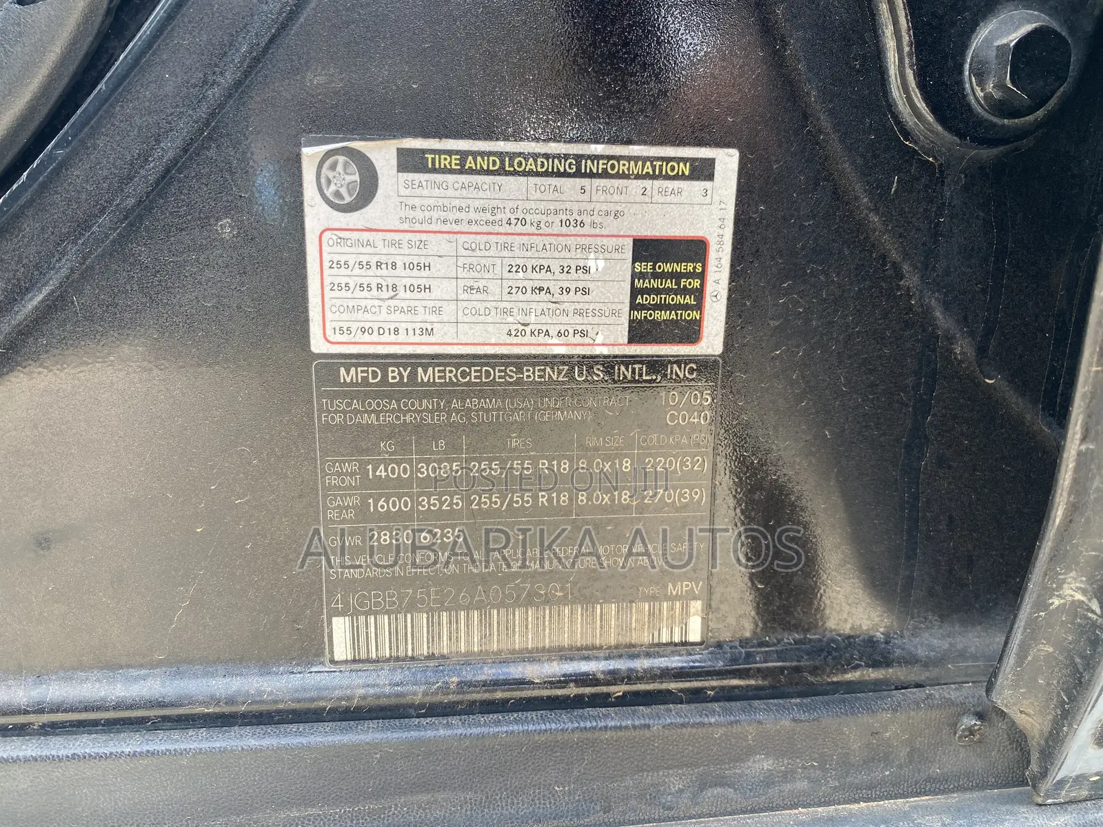 Mercedes-Benz M Class ML 500 2004 Black