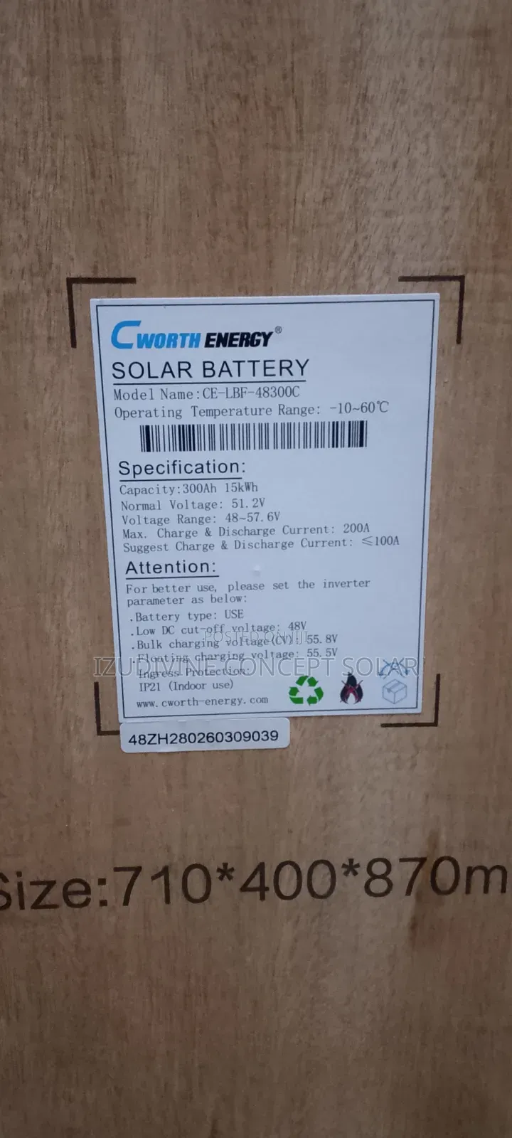 15kwh 51.2v C Worth Lithium Battery