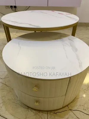 Modern Marble Coffee Table Set With Storage (2 Pieces)