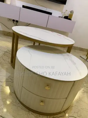Modern Marble Coffee Table Set With Storage (2 Pieces)