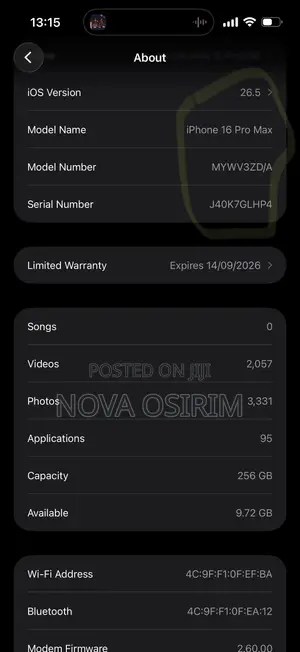 Apple iPhone 16 Pro Max 256 GB Gray