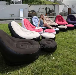Inflatable Lazy Sofa Couch Chair With Foot Stool and Electric Pump