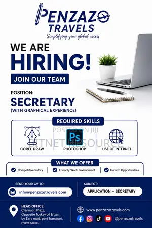 Secretary Needed With Computer Experience
