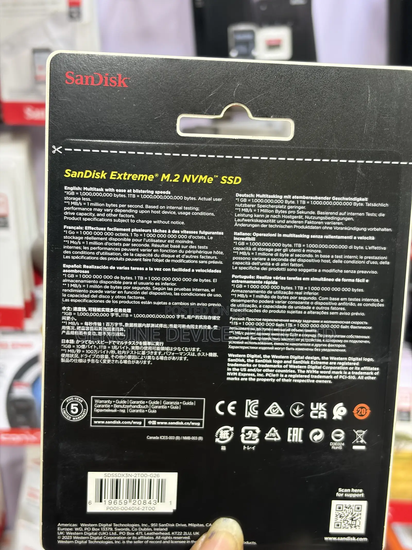 SanDisk Extreme M.2 NVMe PCIe Gen 4.0 Internal SSD - 2TB