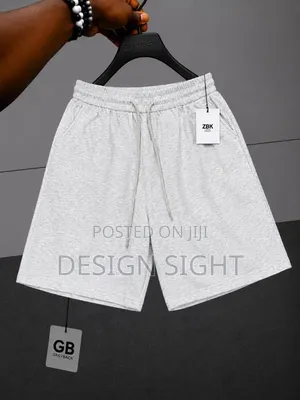 Men's Light Heather Gray Cotton Drawstring Shorts
