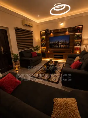 Luxury TV Console 12 by 10 Ft. Comes With 7 Seater Chairs.