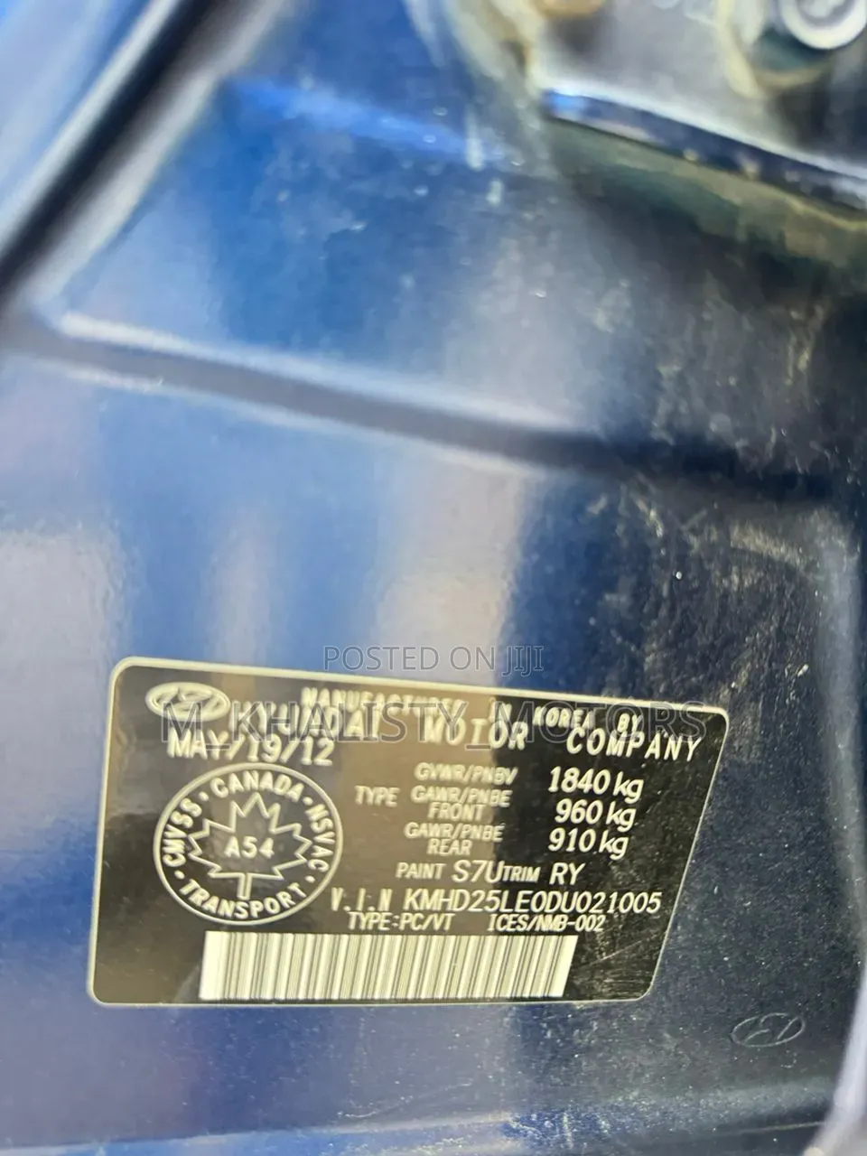 Hyundai Elantra 2013 Blue