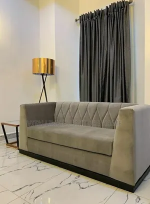 Modern Grey Velvet Sofa With Diamond Tufting Plinth Base