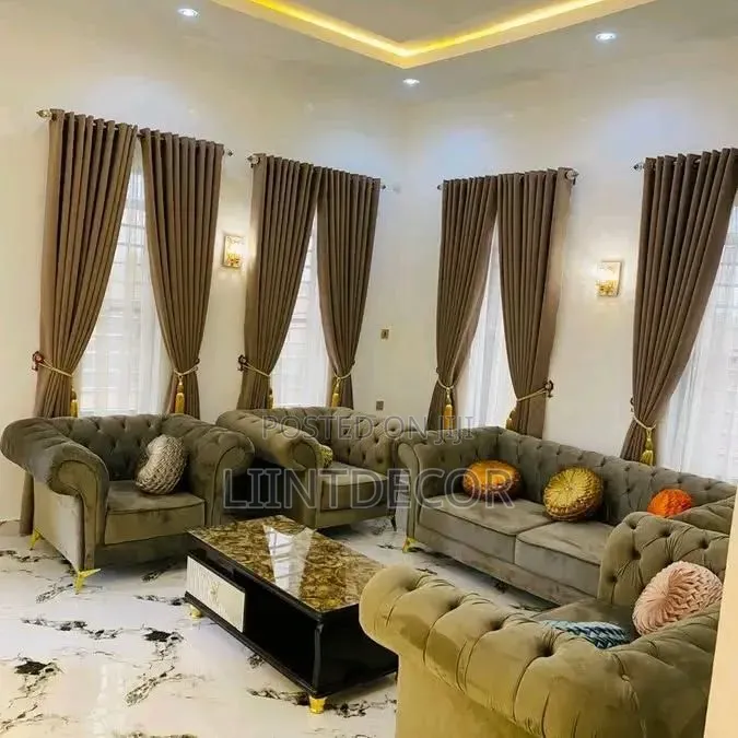 Luxury Turkish Beige Silk Curtains