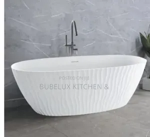 Brand New Freestanding Wave Design Bathtub 170cm - Luxury White