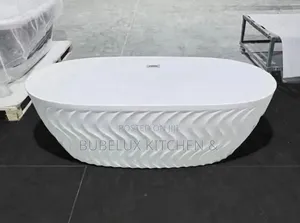 Brand New Freestanding Wave Design Bathtub 170cm - Luxury Matte White