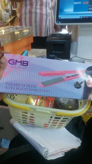 GMB GM-C9+ Ceramic Hair Straightener – Fast Heating Flat Iron (Pink)