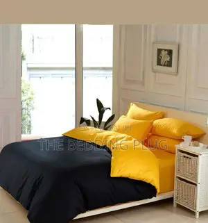 Black and Yellow 2 Shade Bedding Set (6x6)